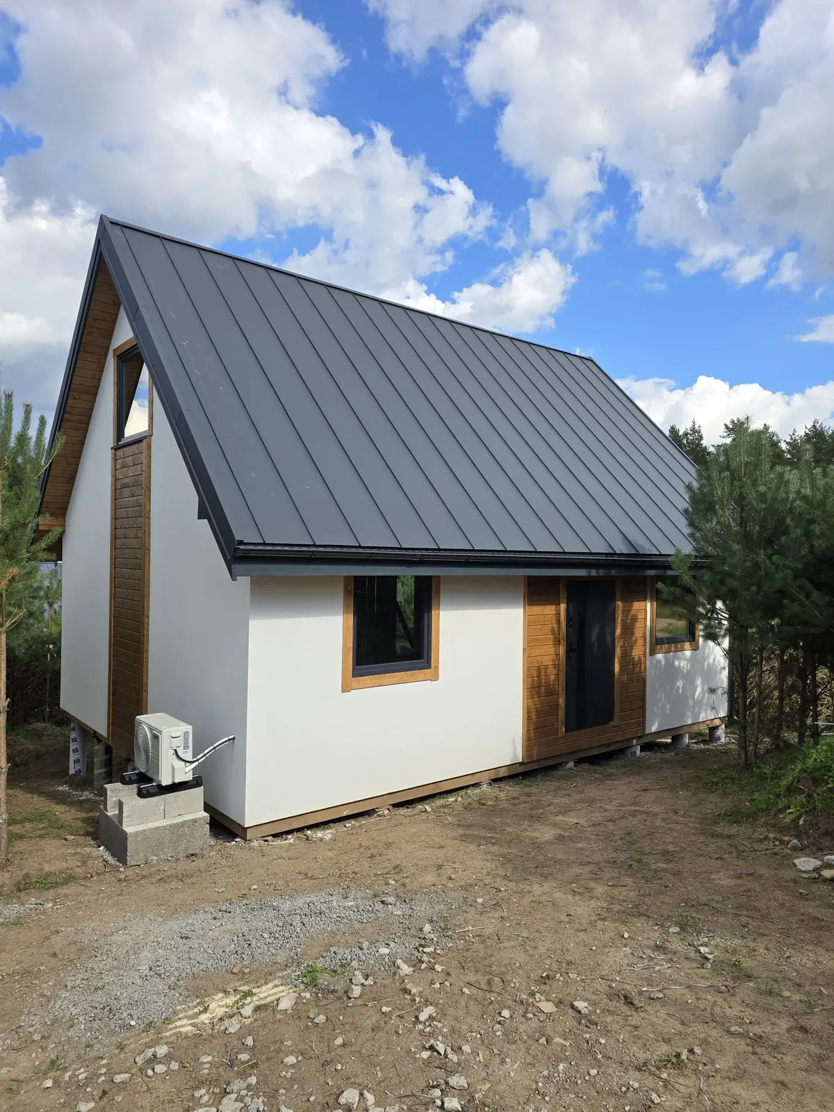 Drugi dom szkieletowy 85 m² z zabudowy bliźniaczej na tej samej działce